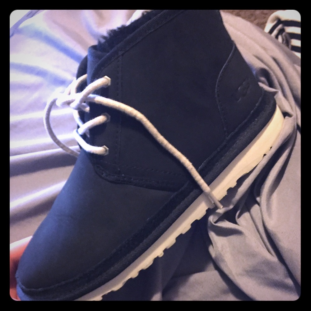 Black and white Uggs